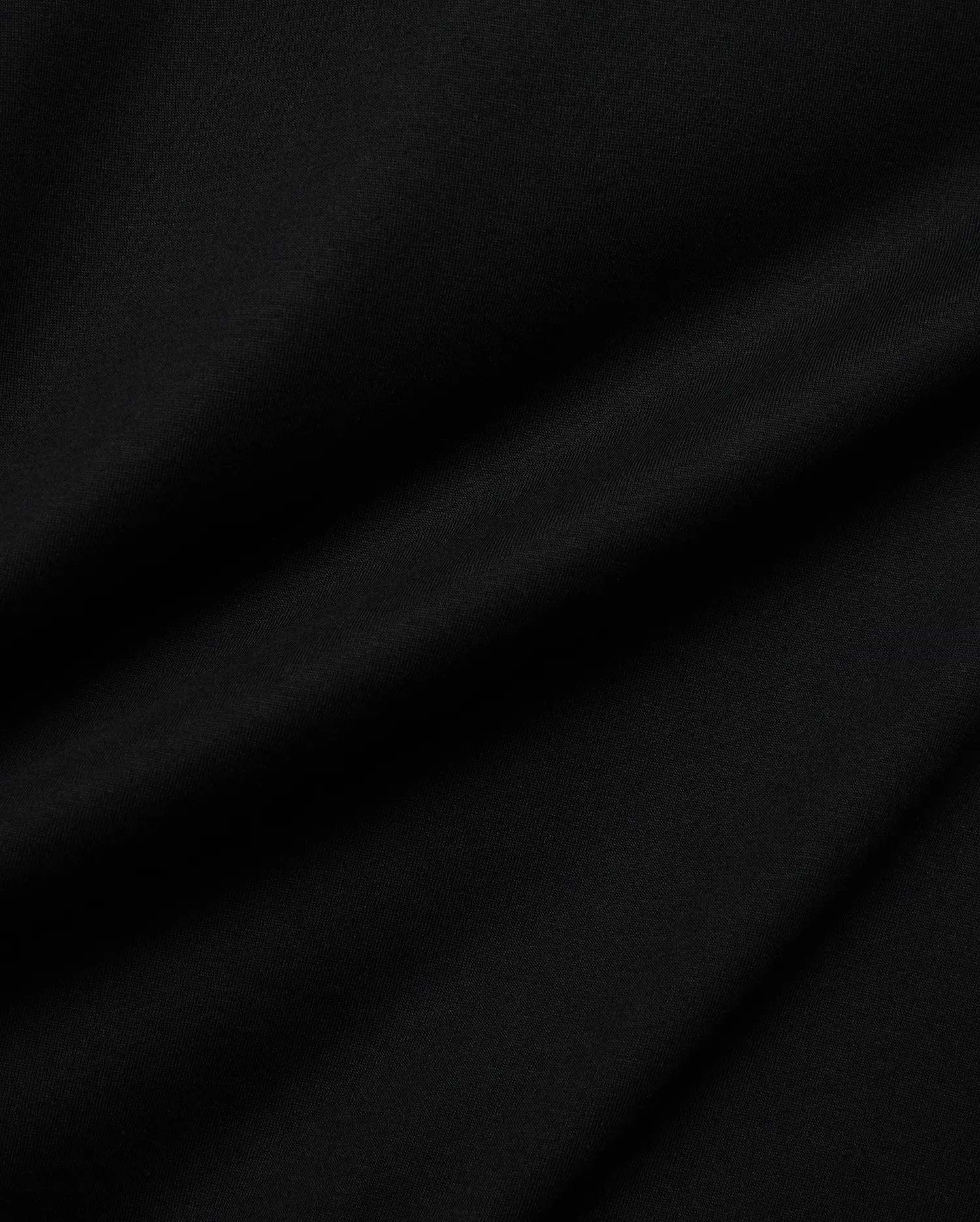 Mens Holden Tee, a premium Psycho Bunny black t-shirt crafted from soft jersey knit fabric, displaying subtle drapes and a smooth texture, reflecting refined quality.