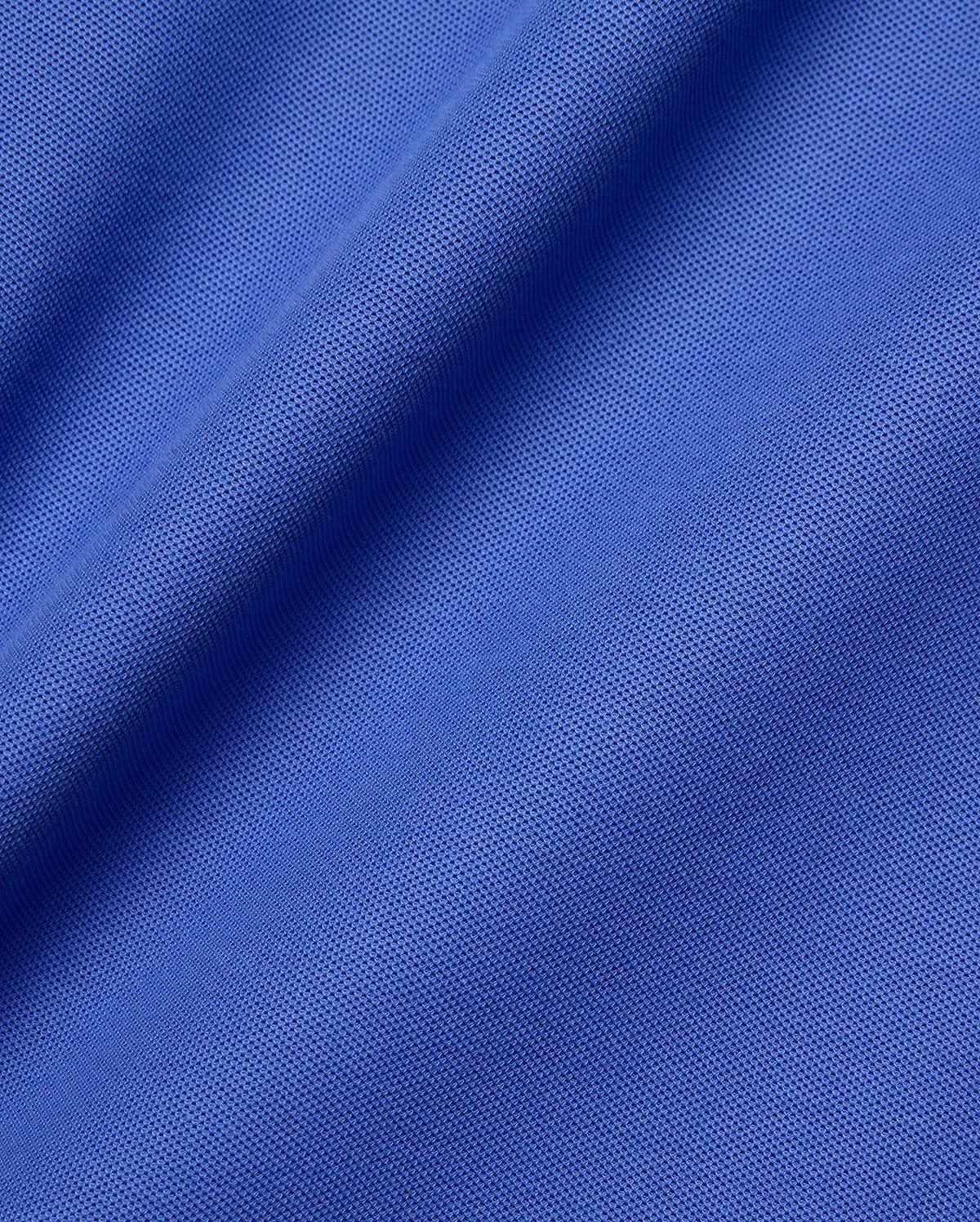 Psycho Bunny Mens Taylor Pique Tee fabric close-up, featuring a rich royal blue hue and the signature textured pique knit, ideal for refined streetwear.