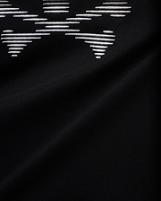 Men's Slade Bunny Graphic Tee, a black smooth jersey knit with a prominent, large white embroidered bunny skull graphic, intricately formed by horizontal lines. (6)