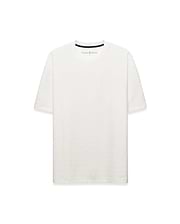 Off-white Mens Garry Relaxed Fit Tee, featuring a subtle embossed diamond and bunny skull pattern, small Psycho Bunny logo on left chest, and black branded neck tape. (5)
