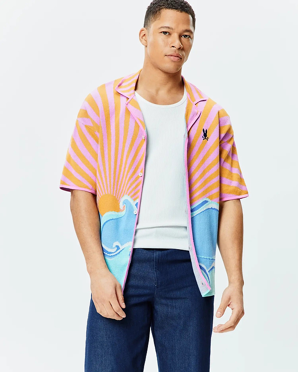MENS RAY RELAXED FIT JACQUARD SHIRT view 1