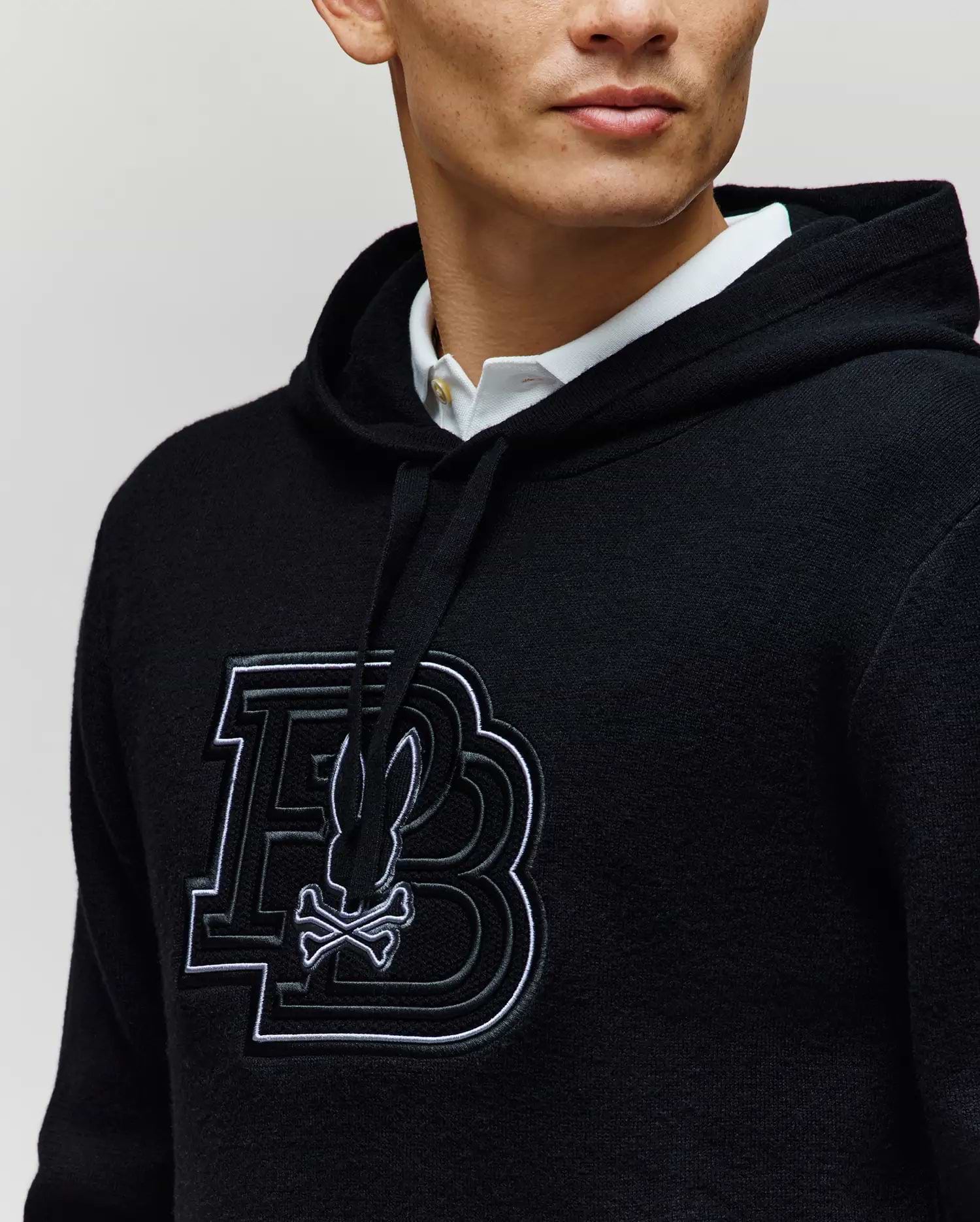 MENS MARLON TEXTURE STITCH HOODIE - MT0400046