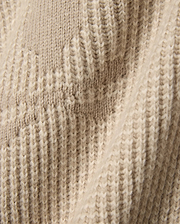 Psycho Bunny Mens Atkinson Cardigan, a luxurious beige knit featuring a subtle cream two-tone patterned texture and soft, visible knit stitches for refined streetwear style. (7)
