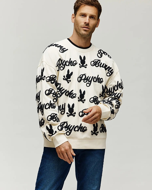 MENS SKYLAR ALL OVER FUZZY CREW view 1