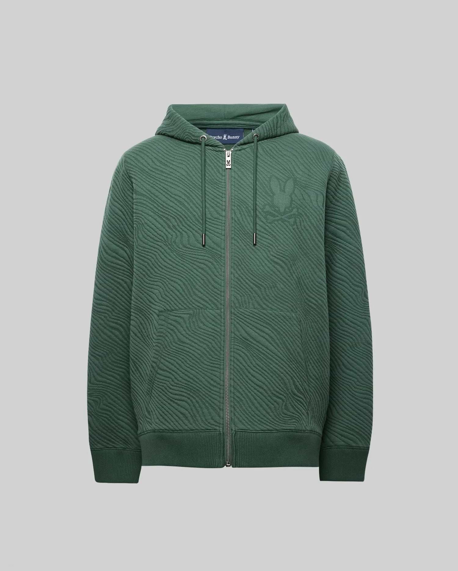 MENS KENDRICK DOUBLE KNIT JACQUARD ZIP TEXTURED HOODIE - MT0500149