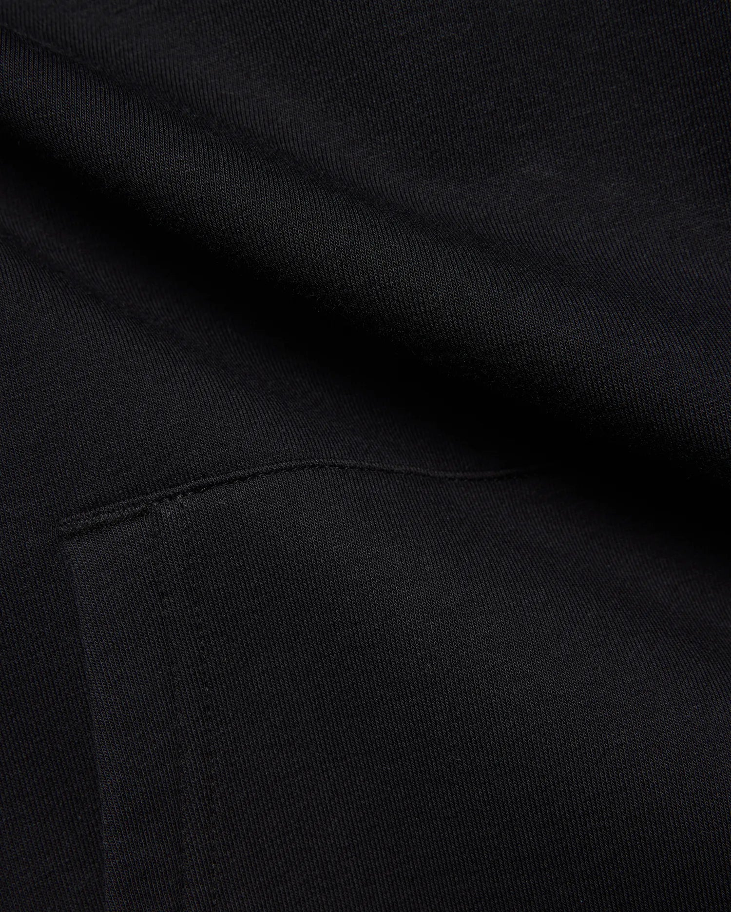Black MENS ISAAC PRINT HOODIE in soft French terry knit, featuring subtle diagonal texture and a visible seam detail, hinting at a signature Psycho Bunny graphic print.