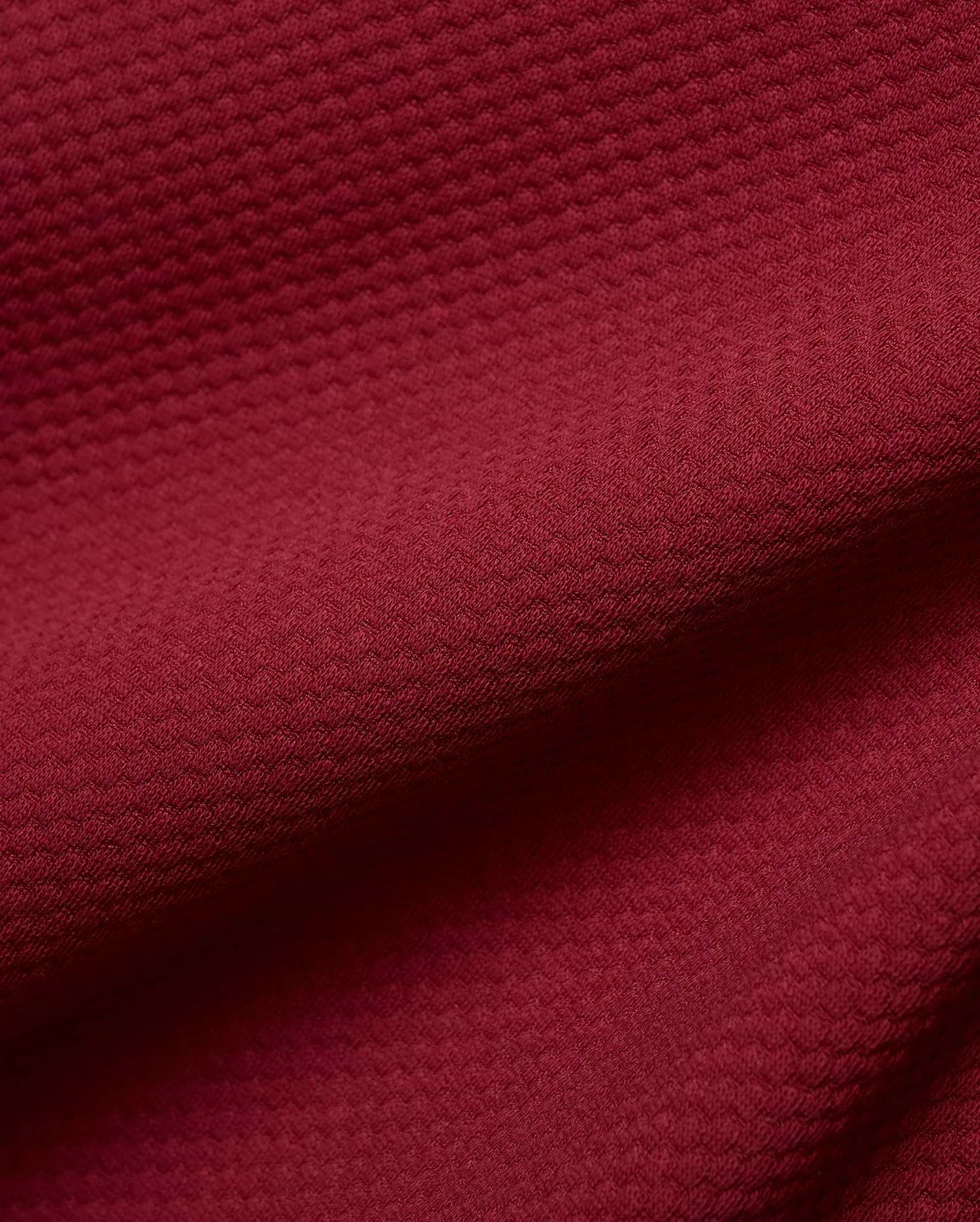 Mens Marc Textured Full Zip Hoodie in a deep, luxurious burgundy, showcasing its refined, small-scale geometric waffle knit fabric, perfect for premium streetwear.