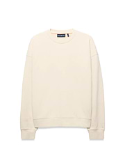 Mens Cedrick All Over Jacquard Crew. Cream relaxed fit crewneck sweatshirt featuring a subtle all-over tonal Psycho Bunny logo jacquard pattern and small embroidered bunny skull logo on left chest.