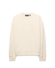 Mens Cedrick All Over Jacquard Crew. Cream relaxed fit crewneck sweatshirt featuring a subtle all-over tonal Psycho Bunny logo jacquard pattern and small embroidered bunny skull logo on left chest.
