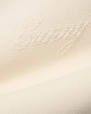 Mens Cedrick All Over Jacquard Crew in creamy off-white, featuring a subtle raised jacquard knit pattern of the word Bunny throughout the fabric.