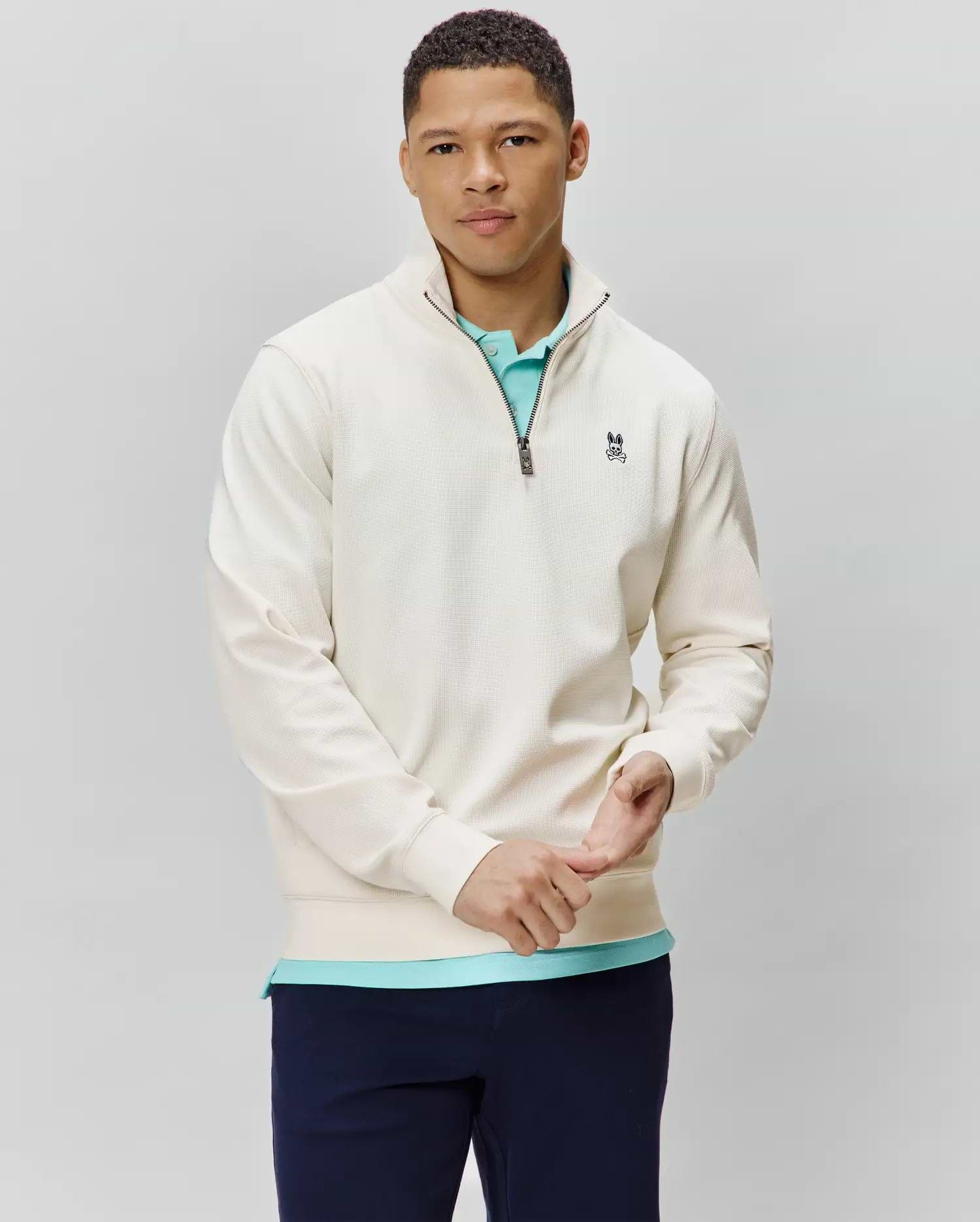 CHANDAIL ZIPPÉ EN TRICOT GAUFRÉ MAXTON HOMMES