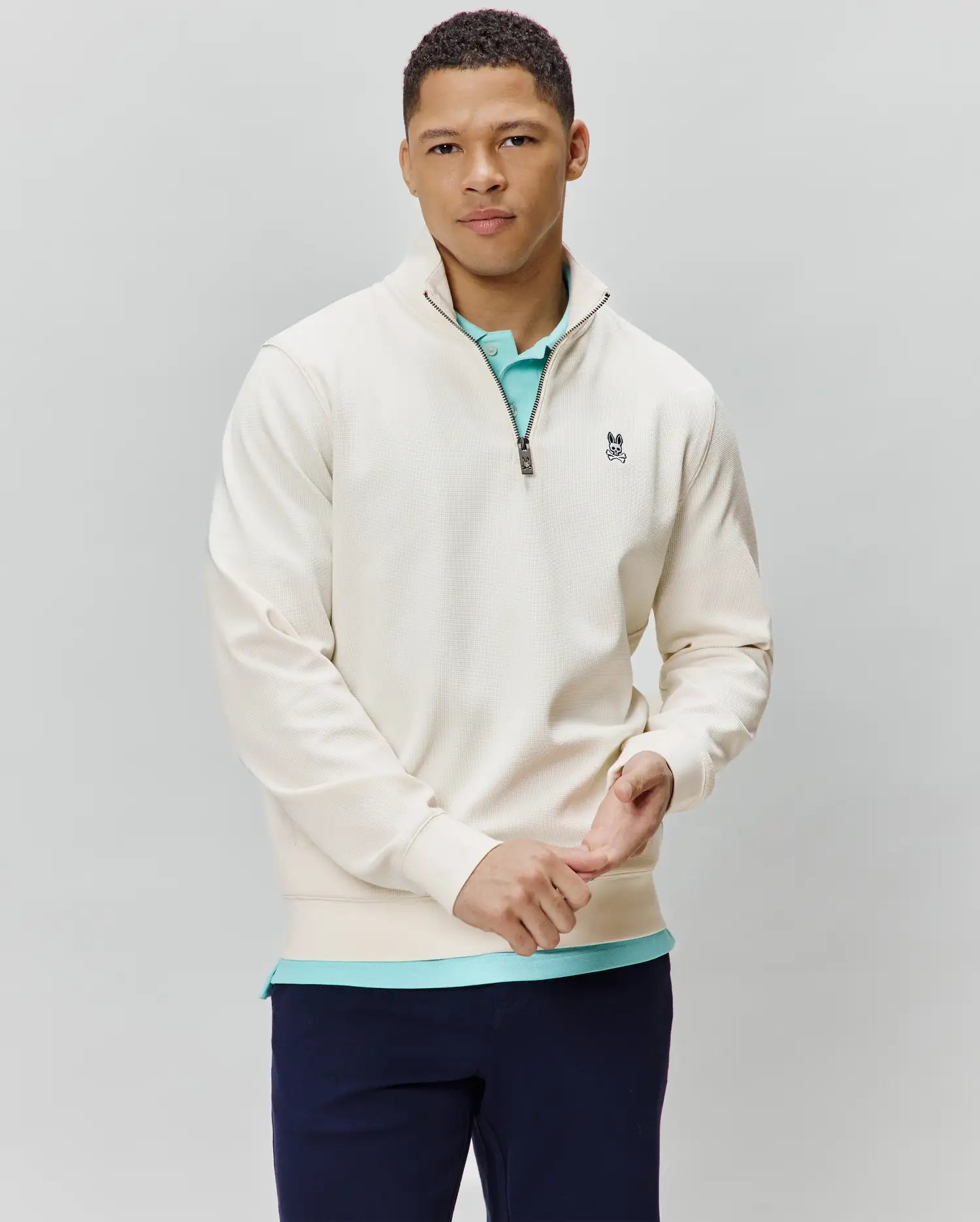 CHANDAIL ZIPPÉ EN TRICOT GAUFRÉ MAXTON HOMMES