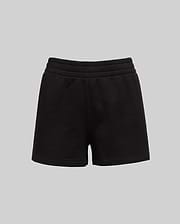 Womens Olivia Fleece Short by Psycho Bunny, a premium black relaxed fit fleece short featuring a comfortable elasticated waistband and soft texture, embodying bold streetwear style.