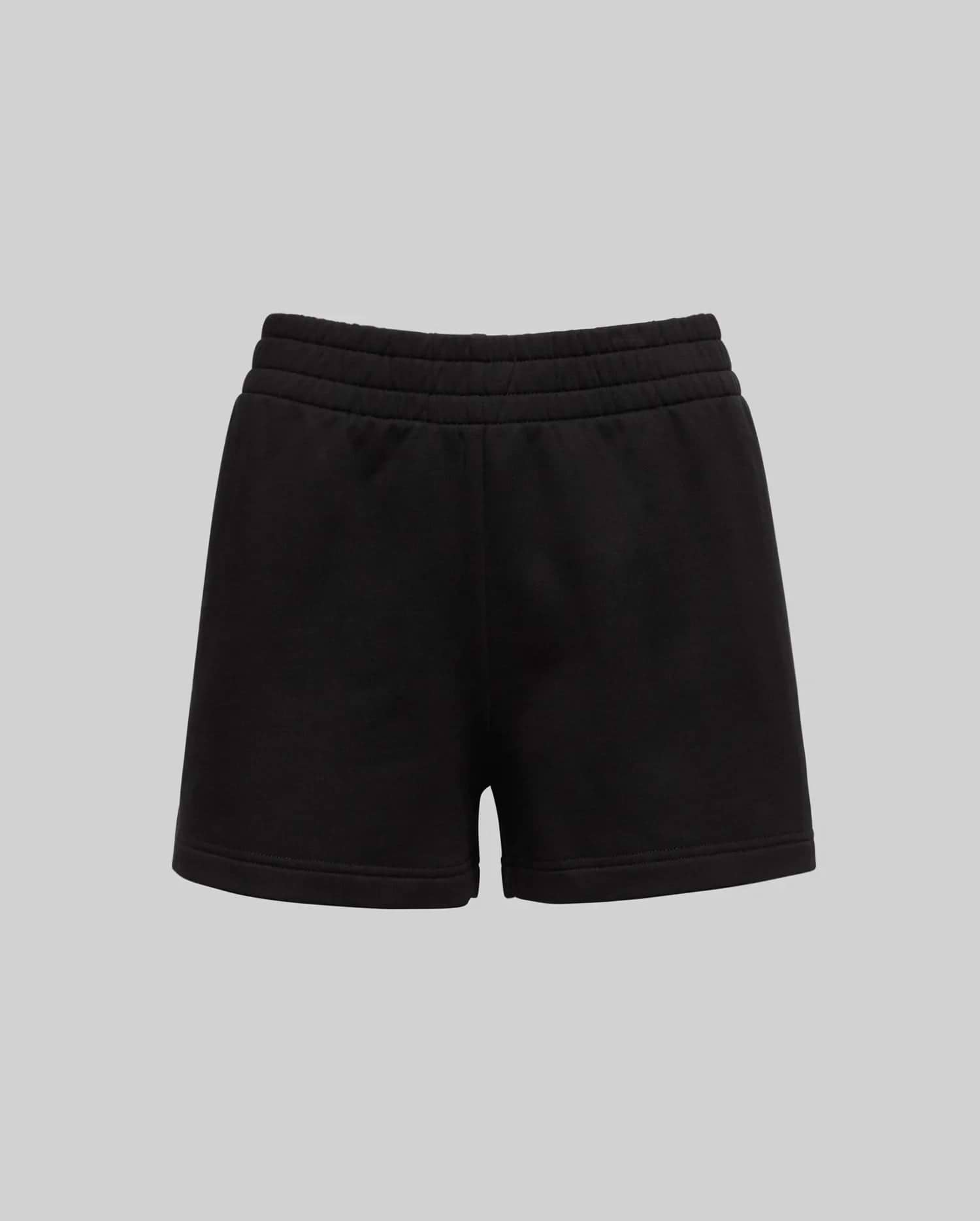 Womens Olivia Fleece Short by Psycho Bunny, a premium black relaxed fit fleece short featuring a comfortable elasticated waistband and soft texture, embodying bold streetwear style.