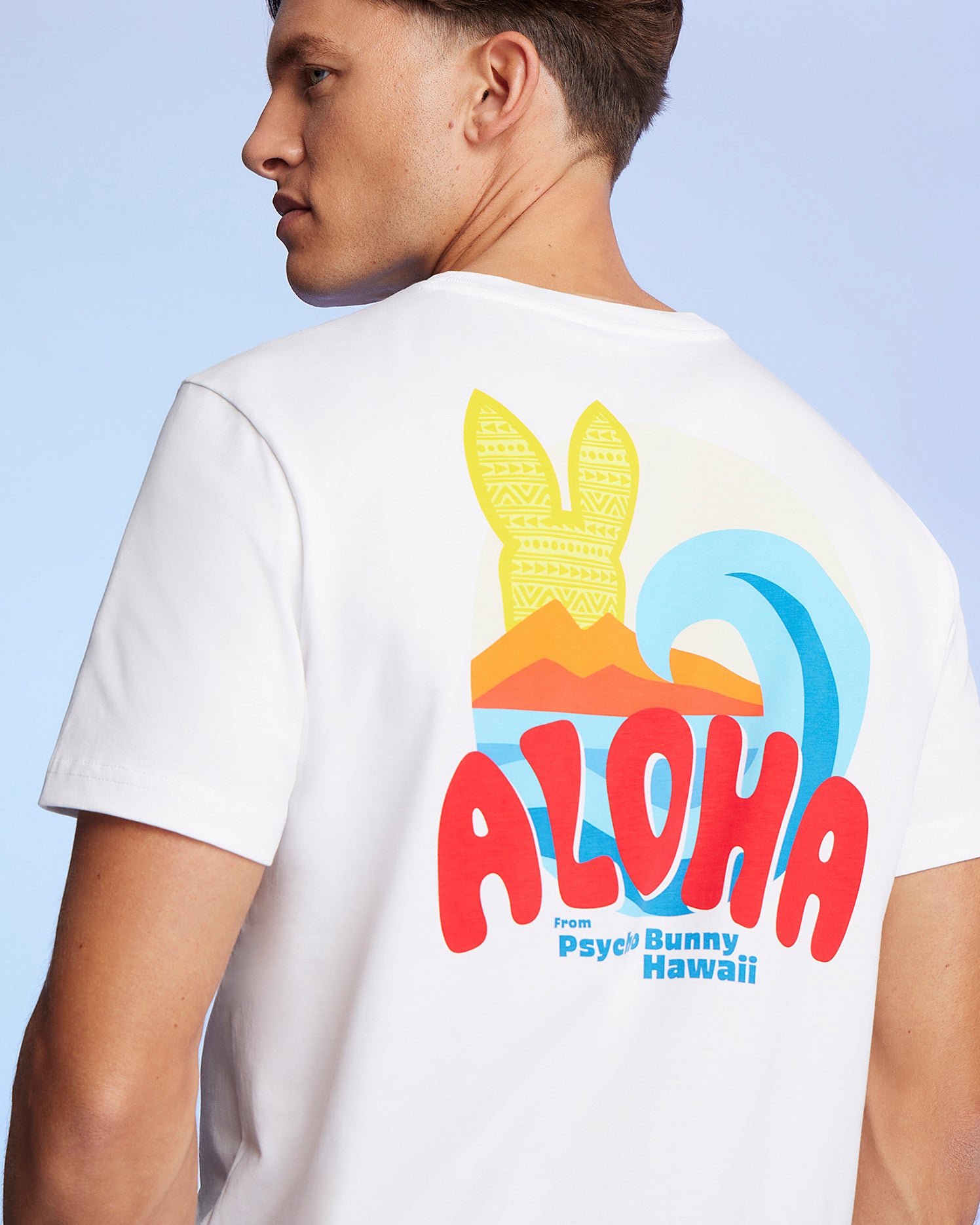 MENS WHITE HAWAII CITY TEE | PSYCHO BUNNY