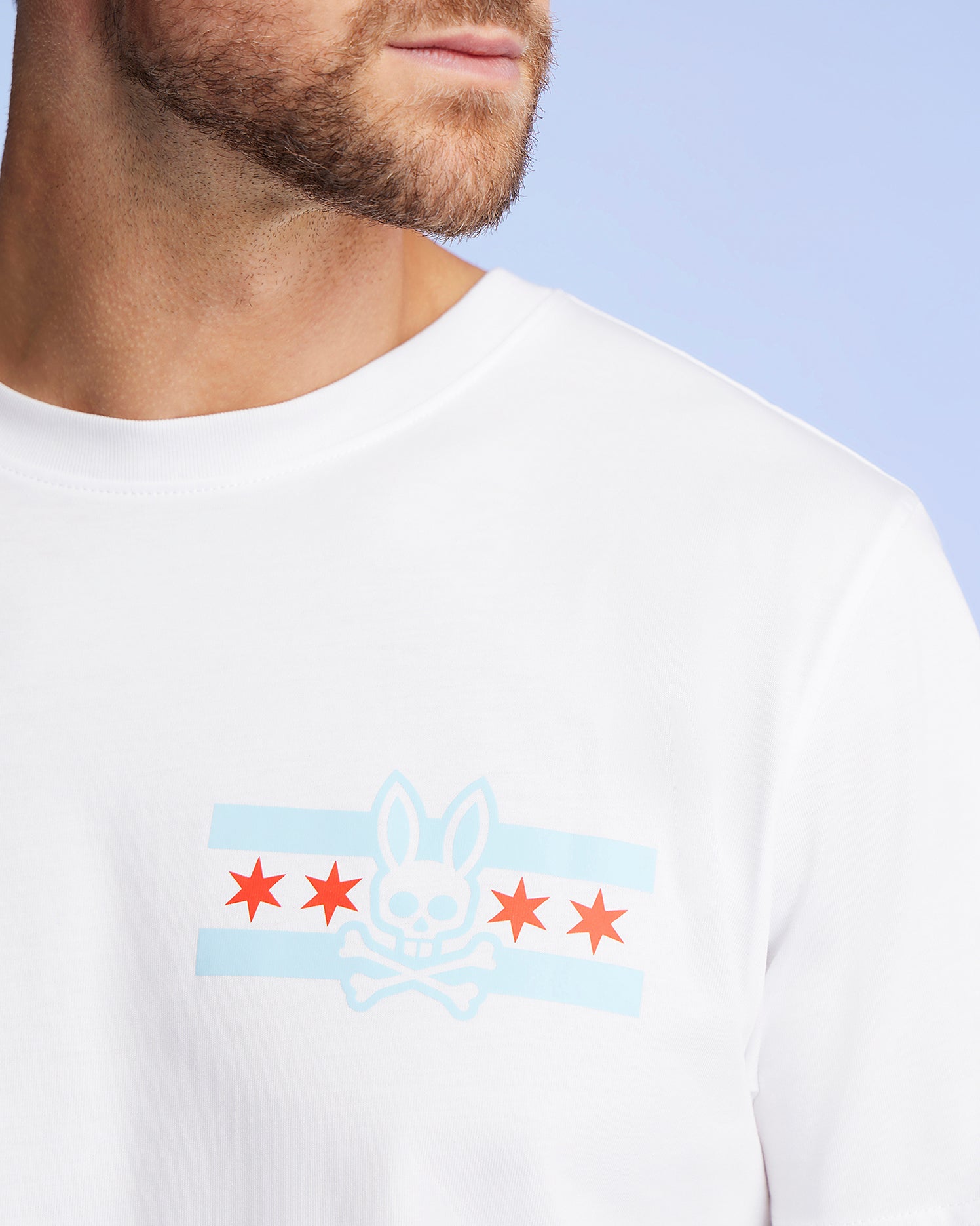 MENS CHICAGO WHITE BUNNY SHORT SLEEVE TEE | PSYCHO BUNNY