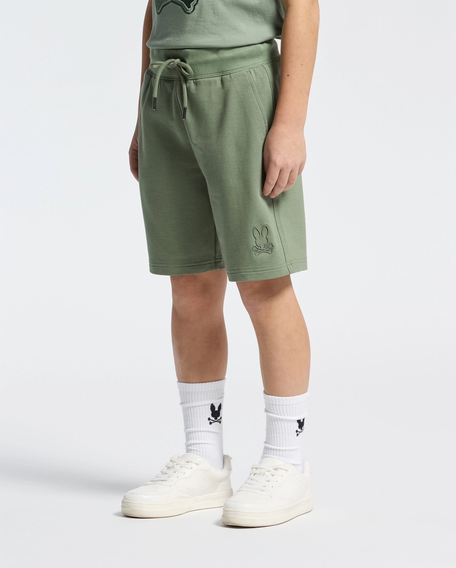 Kids | Kids' French terry sweatshorts with a soft feel, elastic waistband, and side pockets for comfort.