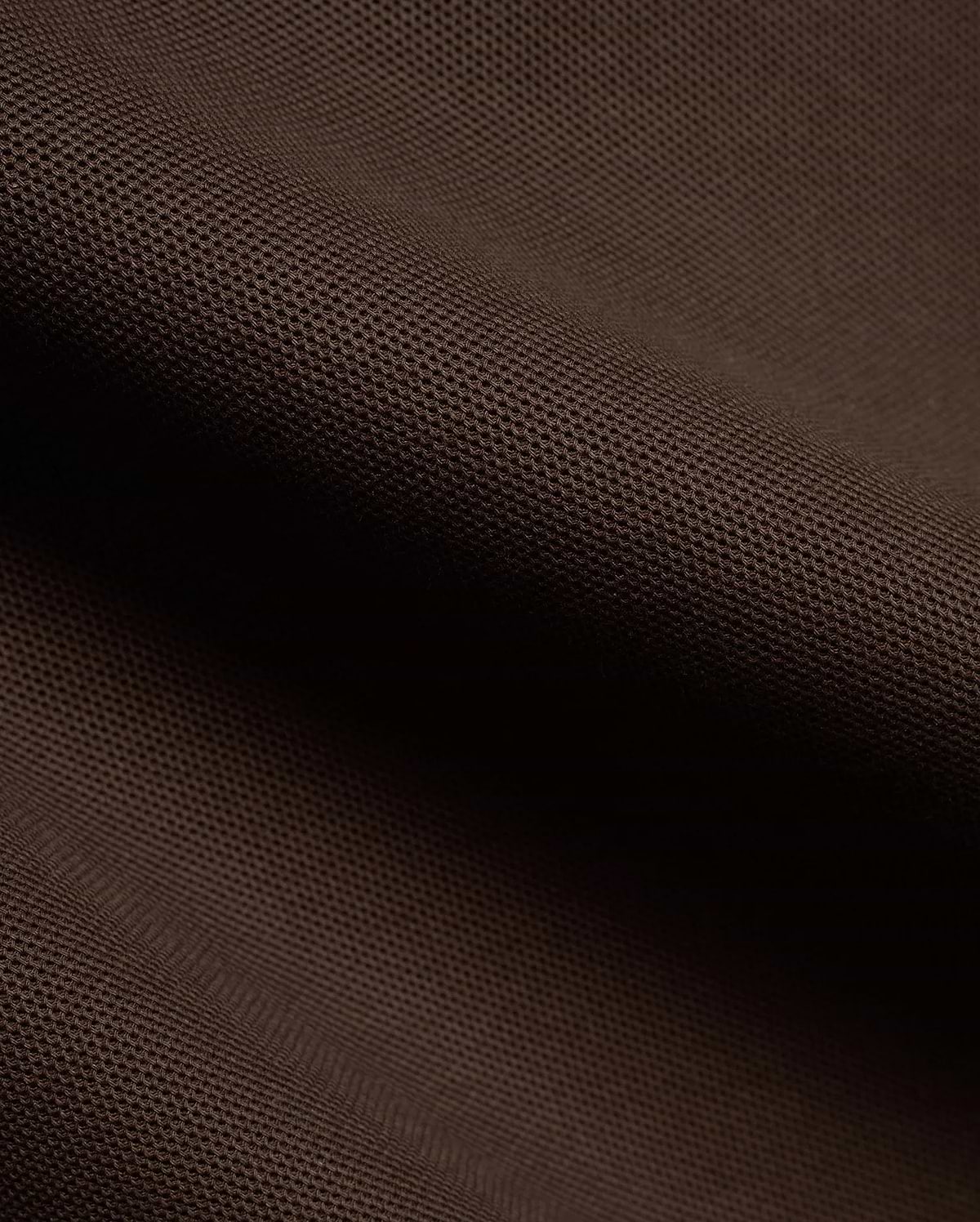 Men's Classic Pima Pique Polo, a close-up of the luxurious, breathable dark brown Pima cotton pique fabric, highlighting its refined, textured weave, perfect for premium menswear. (6)