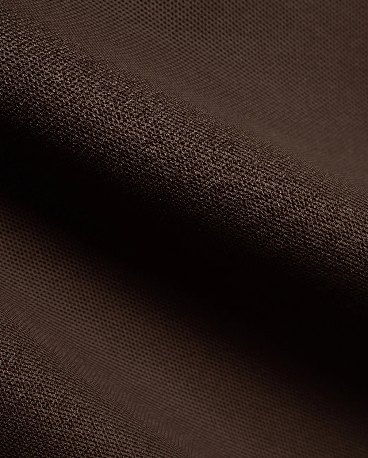 Men's Classic Pima Pique Polo, a close-up of the luxurious, breathable dark brown Pima cotton pique fabric, highlighting its refined, textured weave, perfect for premium menswear. (6)