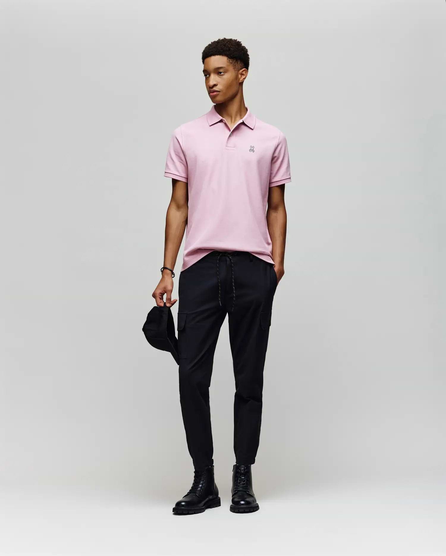 Men's Classic Pique Polo Shirt in Pink