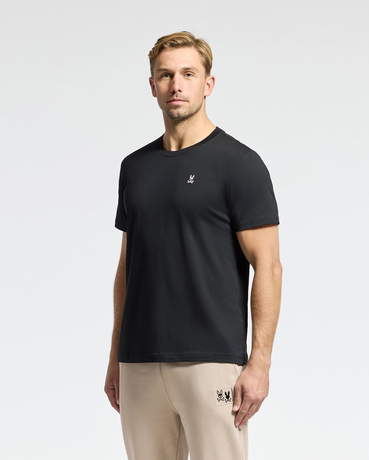 MENS CLASSIC BLACK CREW NECK TEE | PSYCHO BUNNY