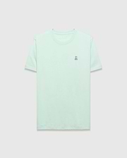 Mens Classic Crew Neck Tee in mint green, featuring a classic fit and soft jersey fabric. A small, embroidered pink and purple Psycho Bunny skull logo is on the left chest.