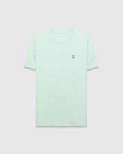 Mens Classic Crew Neck Tee in mint green, featuring a classic fit and soft jersey fabric. A small, embroidered pink and purple Psycho Bunny skull logo is on the left chest.