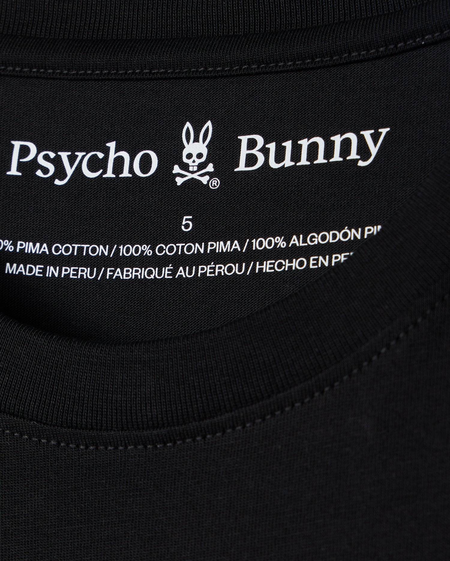 Label detail on Men's pima cotton Los Angeles City Tee
