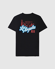 Flat back view of the pima cotton los angeles city tee