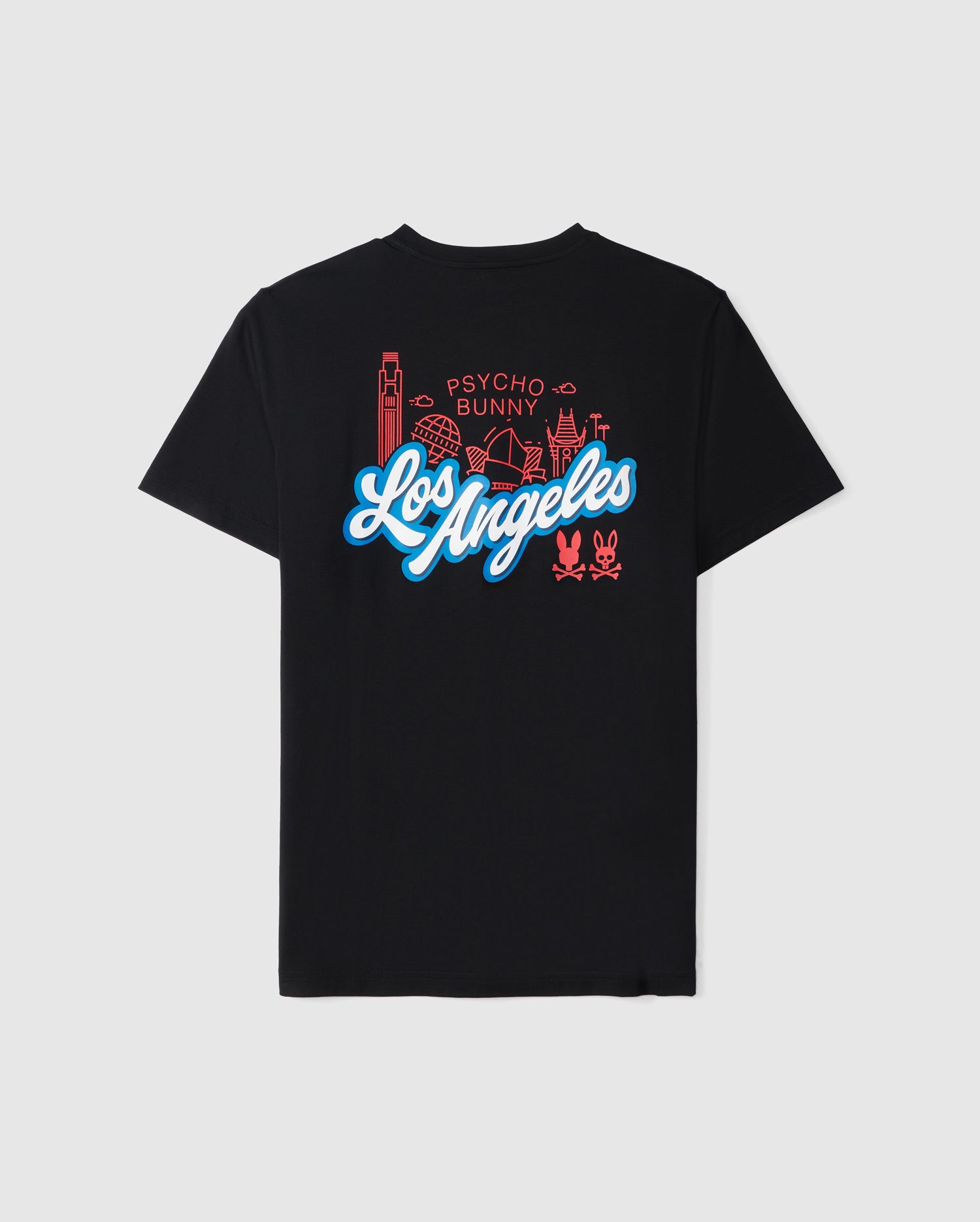 Flat back view of the pima cotton los angeles city tee