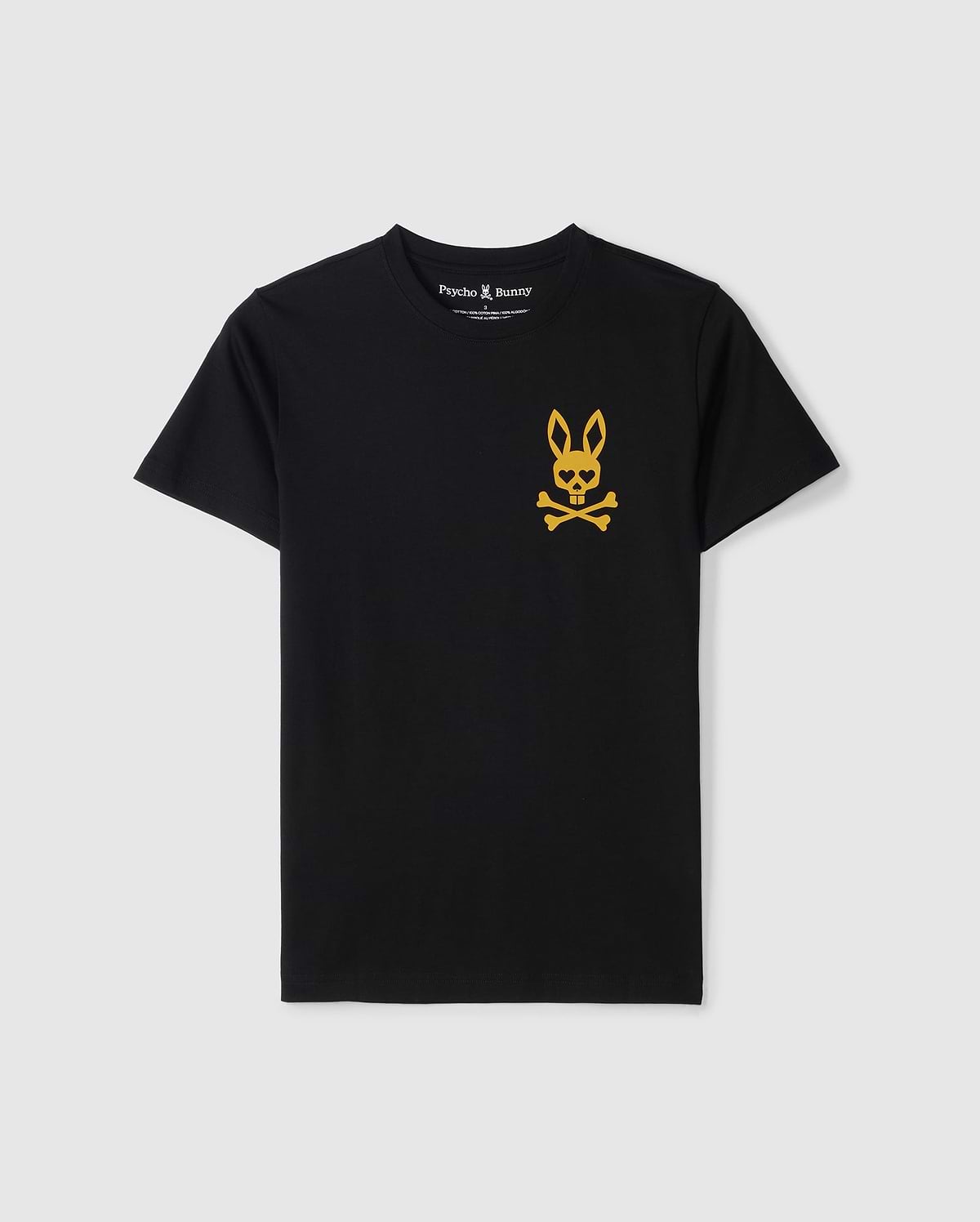 Flat front view of pima cotton las vegas city tee in black