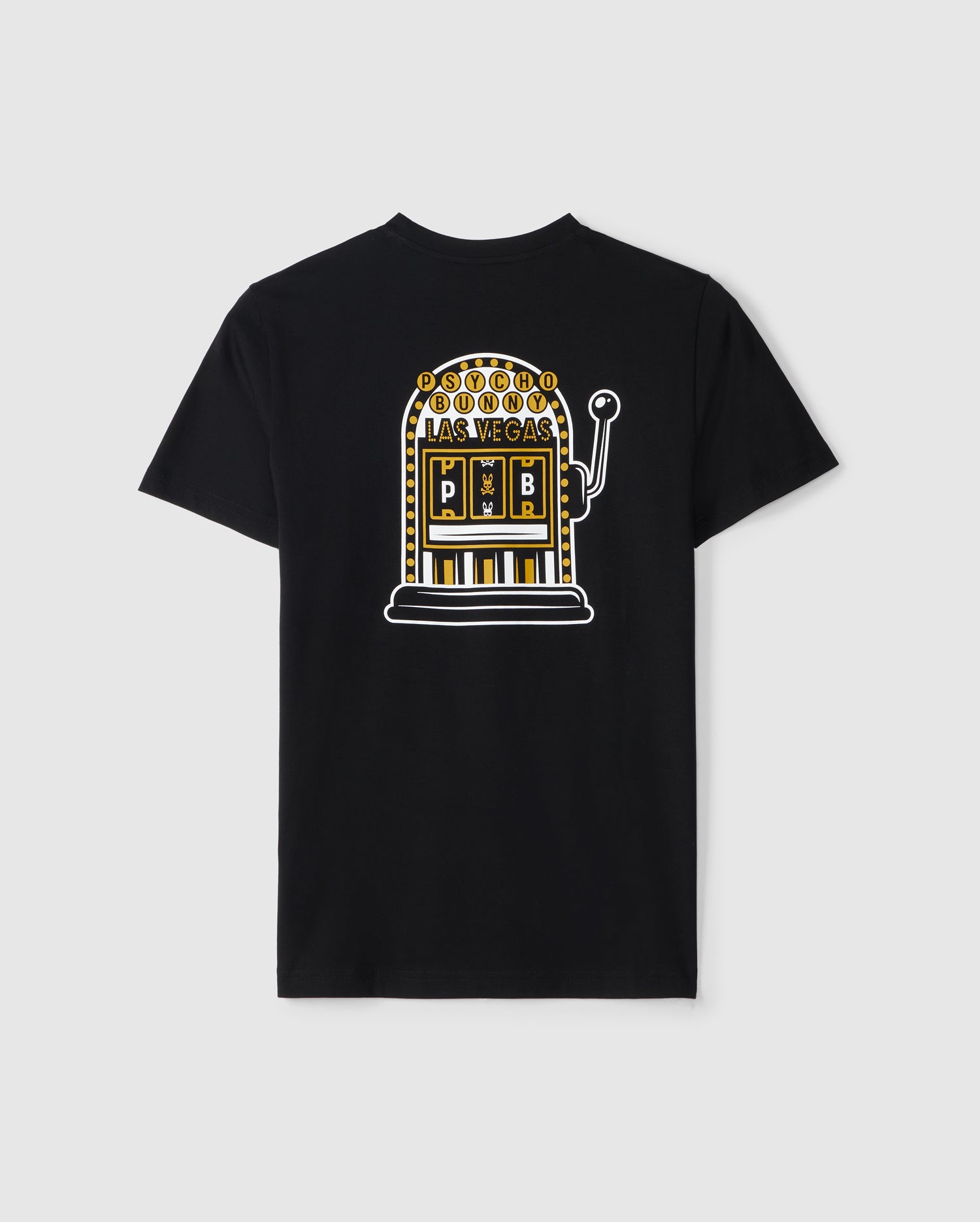 Flat back view of the pima cotton las vegas city tee