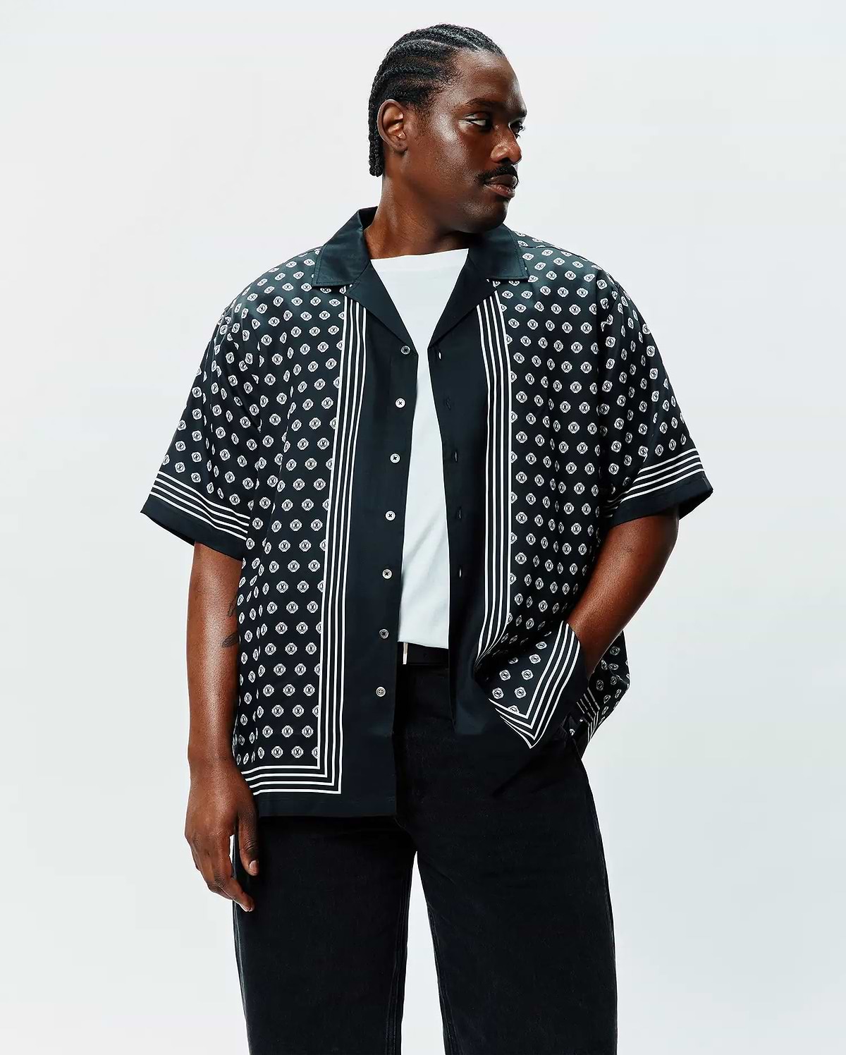 Men's Big And Tall Nick Tencel Shirt in Black