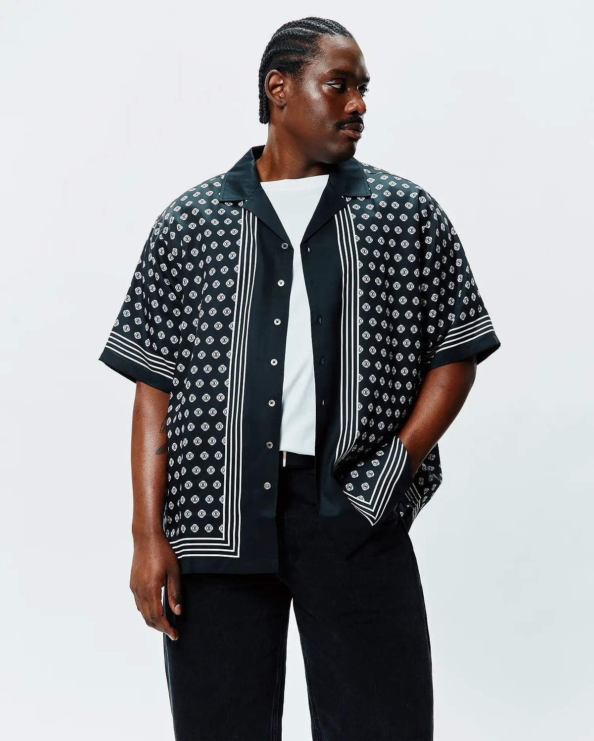 Men's Big And Tall Nick Tencel Shirt in Black