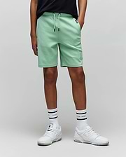 Kids Barry Modal Short, a mint green relaxed fit short with a drawstring waist and an embroidered tone-on-tone Psycho Bunny skull logo on the left leg.