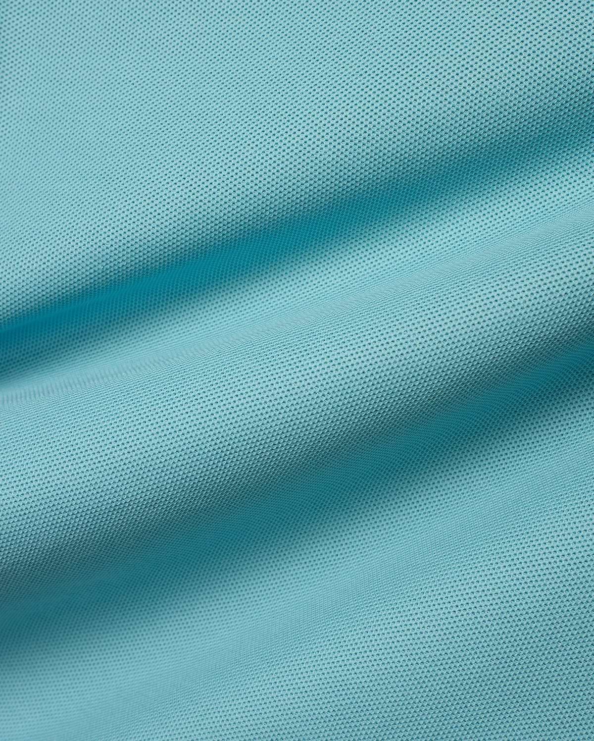 Kids' Klaus Pique Polo fabric in a vibrant aqua hue, featuring its signature textured pique weave with gentle ripples, reflecting premium Psycho Bunny quality. (6)