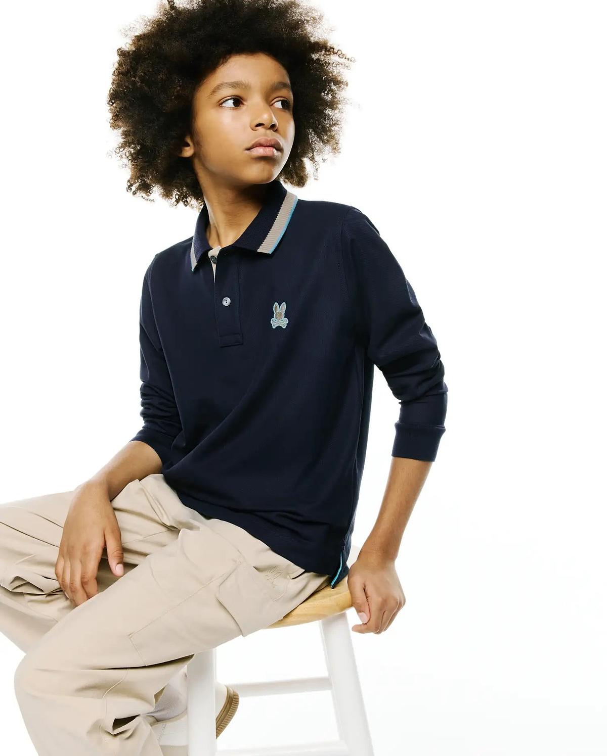 KIDS' GROVER PIQUE LONGSLEEVE POLO view 3