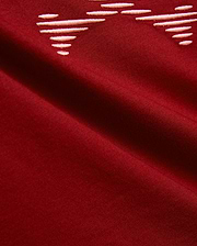 Kids' Slade Pima Graphic Tee in rich burgundy Pima cotton jersey, featuring a partial embroidered light pink graphic design with horizontal lines. (6)