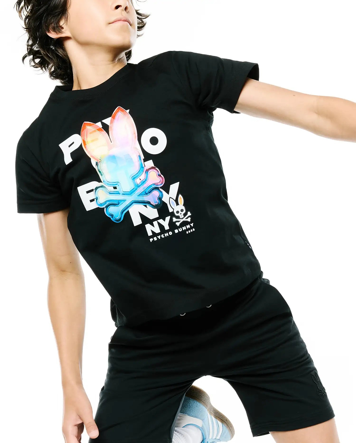 Kids Kenji Graphic Tee in Black | Psycho Bunny