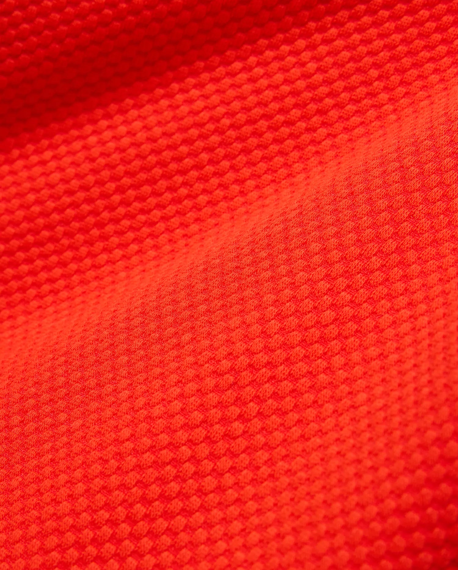 Kids Marc Textured Full Zip Hoodie in vibrant red, featuring a premium, breathable textured knit fabric with a subtle, refined square pattern, perfect for stylish comfort. (6)