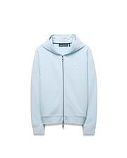 Kids Marc Textured Full Zip Hoodie in light blue, featuring a subtle diamond texture, classic fit, full zip closure, and a small white embroidered Psycho Bunny skull logo on the left chest.