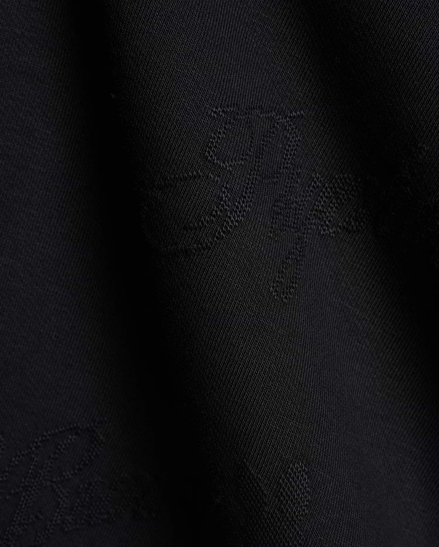 Premium black Kids Cedrick All Over Jacquard Crew featuring a refined, tonal all-over jacquard knit pattern of the iconic Psycho Bunny skull logo for subtle branding.