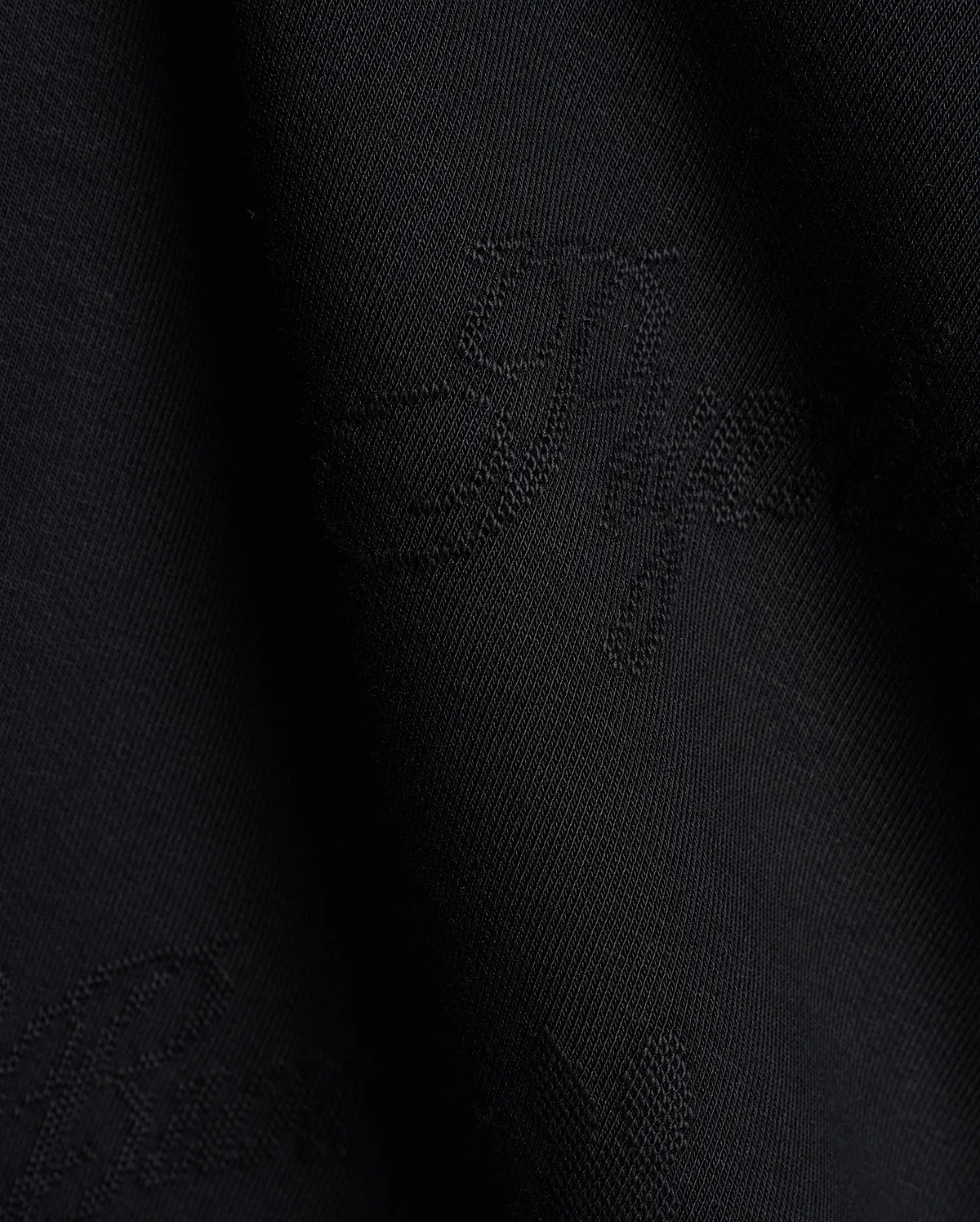 Premium black Kids Cedrick All Over Jacquard Crew featuring a refined, tonal all-over jacquard knit pattern of the iconic Psycho Bunny skull logo for subtle branding.