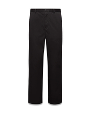Mens Aidan Chino Pant, a classic straight fit in solid black smooth twill fabric, featuring a flat front, belt loops, and a concealed button and zip closure. (5)