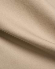Mens Aidan Chino Pant in a warm khaki beige, featuring a refined, durable twill weave fabric with visible diagonal lines and a smooth, soft texture, draped in gentle folds.