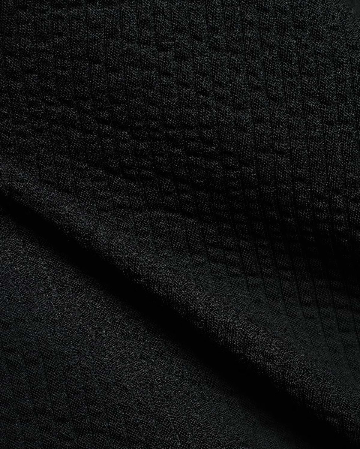 Black Mens Arlen Seersucker Short, a premium Psycho Bunny garment with a distinctive puckered, striped seersucker fabric texture, perfect for refined streetwear.