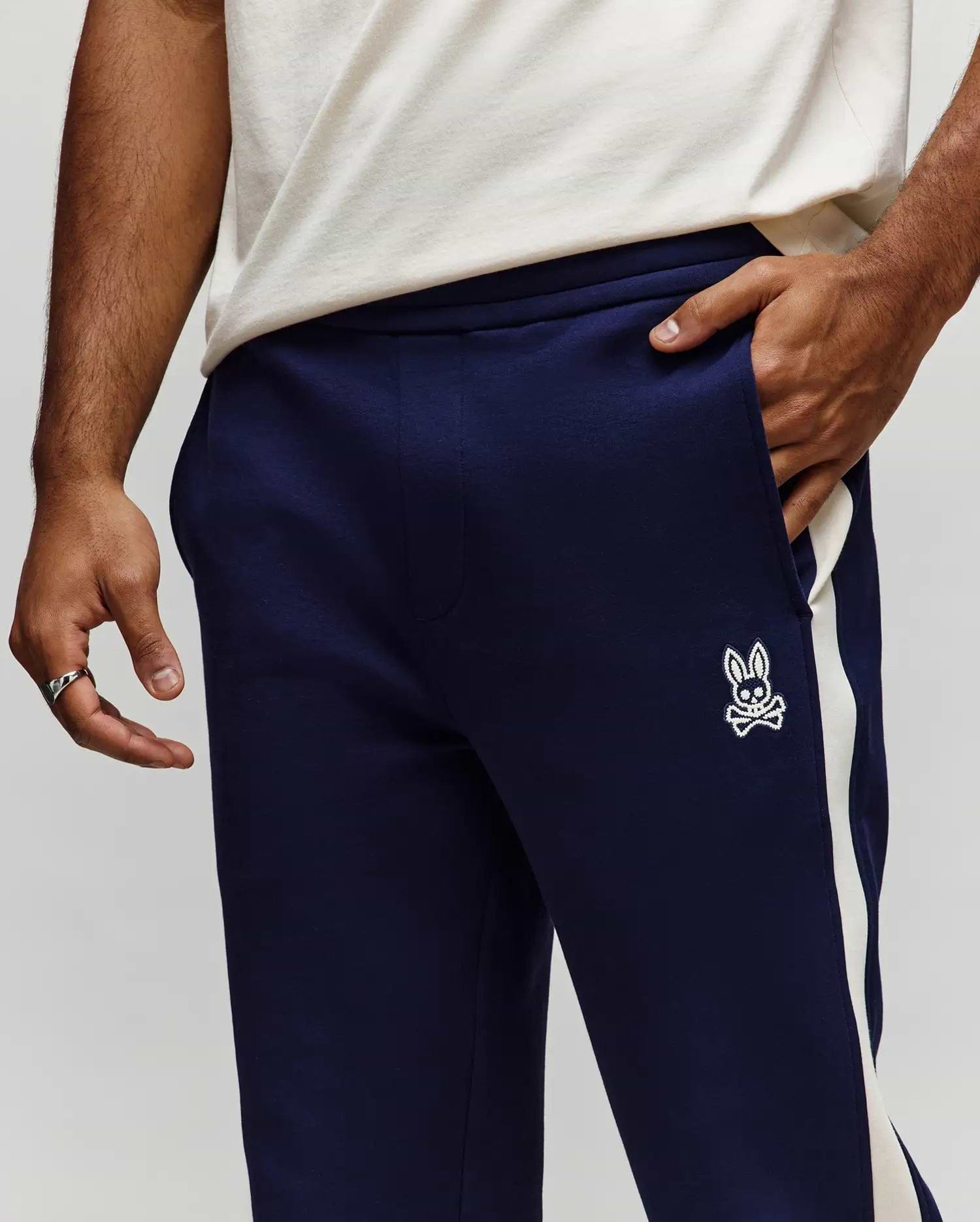 Men's Stiles Straight Leg Track Pants in Blue | Psycho Bunny