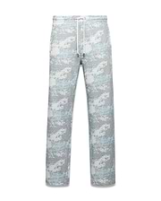 Men's Alfie Graphic Sweatpants, a relaxed fit pair in soft knit fabric, featuring a grey, white, and light blue pixelated digital camo print with a drawstring waist and metal tips. (5)