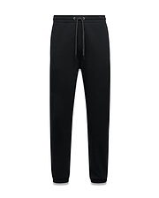 Black Mens Terrence Brushed Fleece Sweatpant, a relaxed fit streetwear essential with an elasticated drawstring waist featuring silver-tipped drawstrings and comfortable ribbed cuffs.