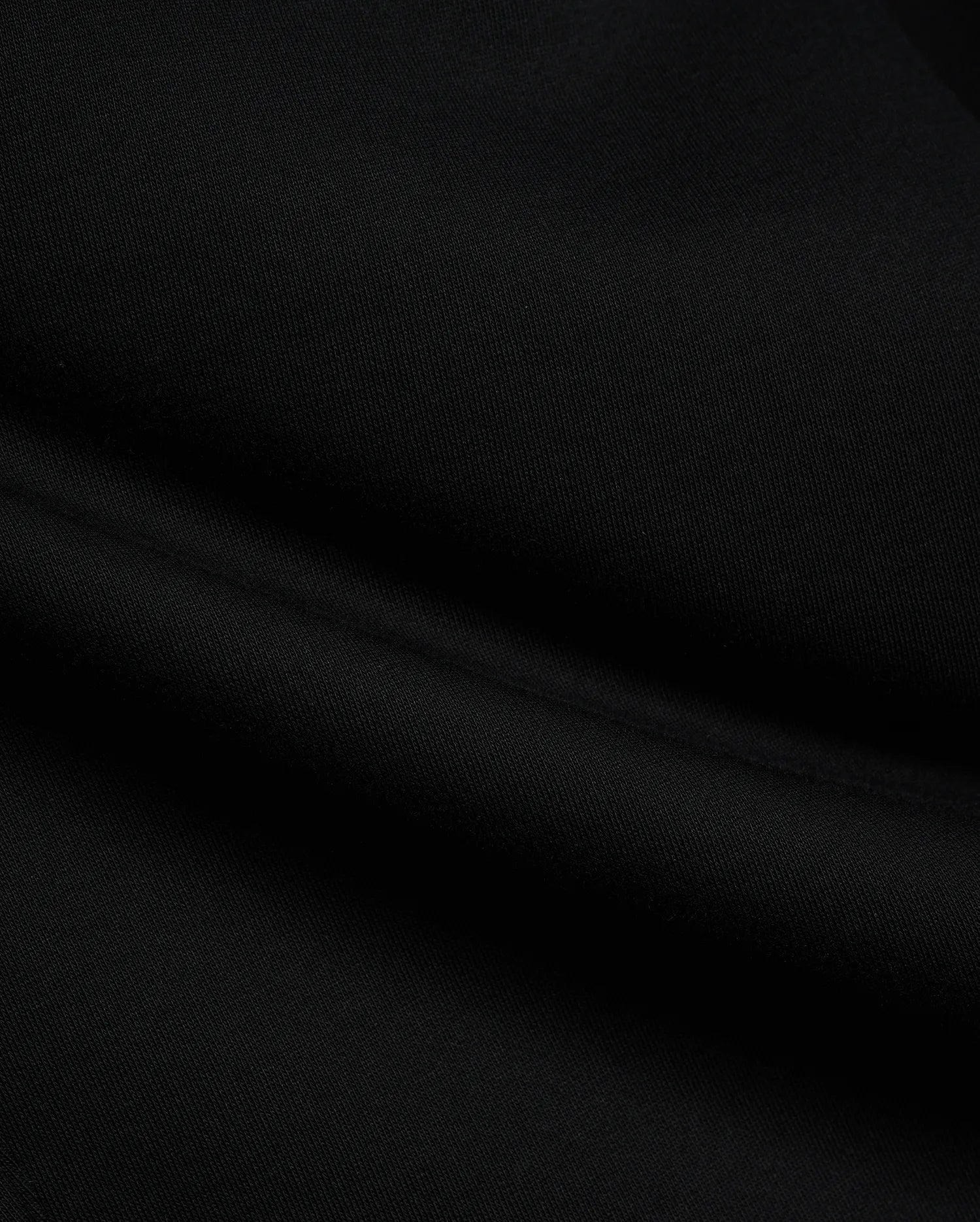 Black Mens Terrence Brushed Fleece Sweatpant fabric, showcasing the soft, luxurious texture of premium brushed fleece material with subtle, comfortable folds, ideal for refined streetwear.